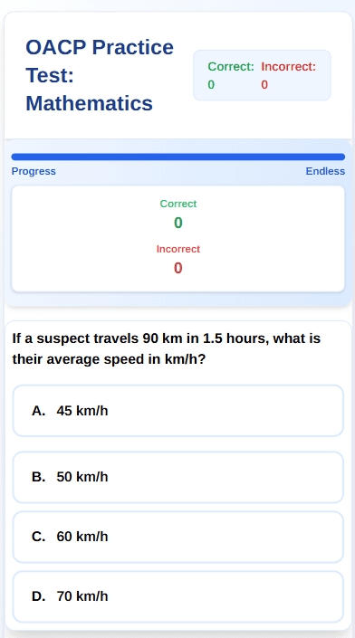 OACP Practice App Mobile Screenshot